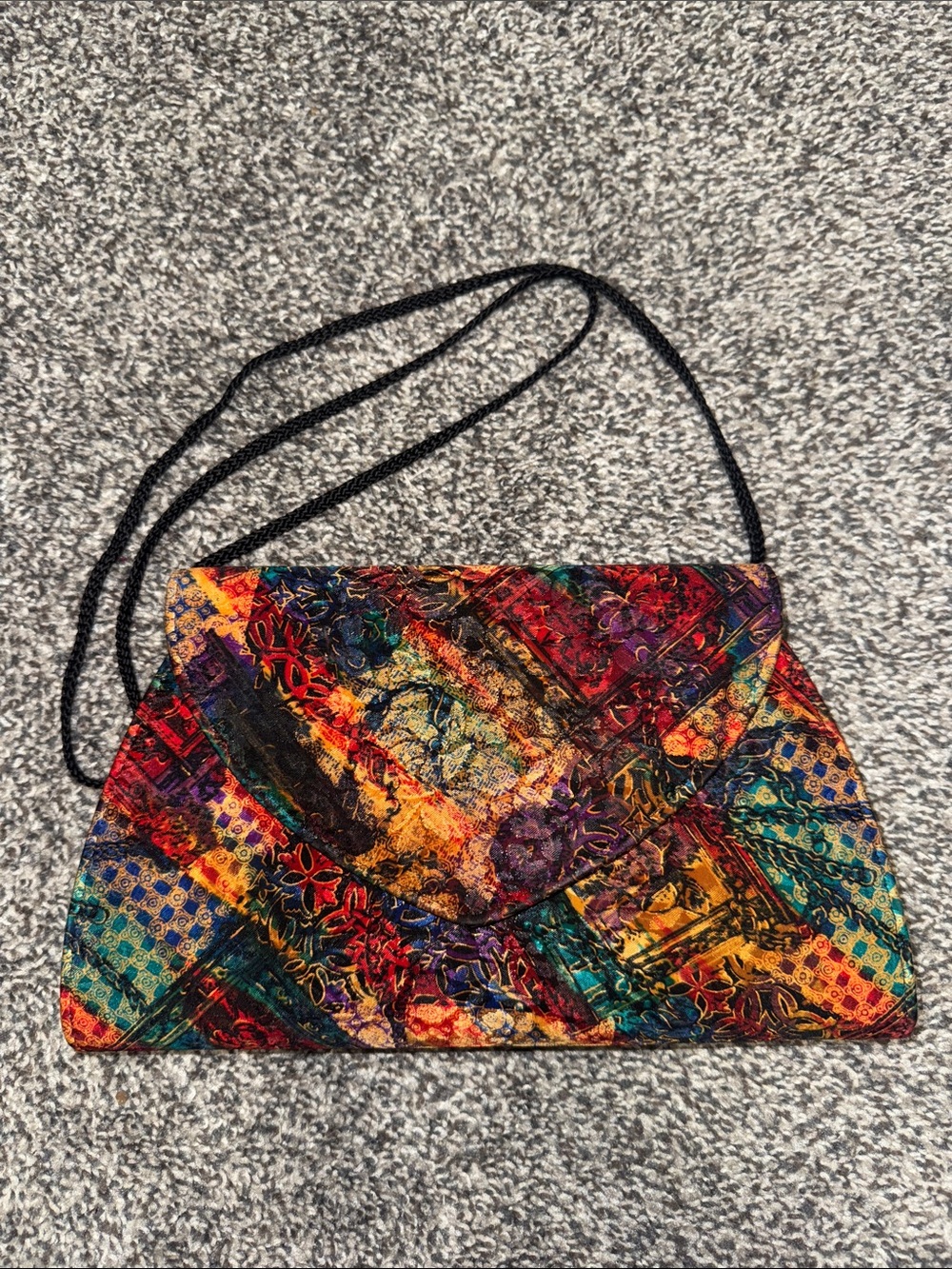 Multicolor Patchwork Envelope Shoulder Bag